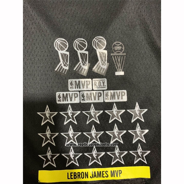 Camiseta Los Angeles Lakers Lebron James #23 MVP Negro